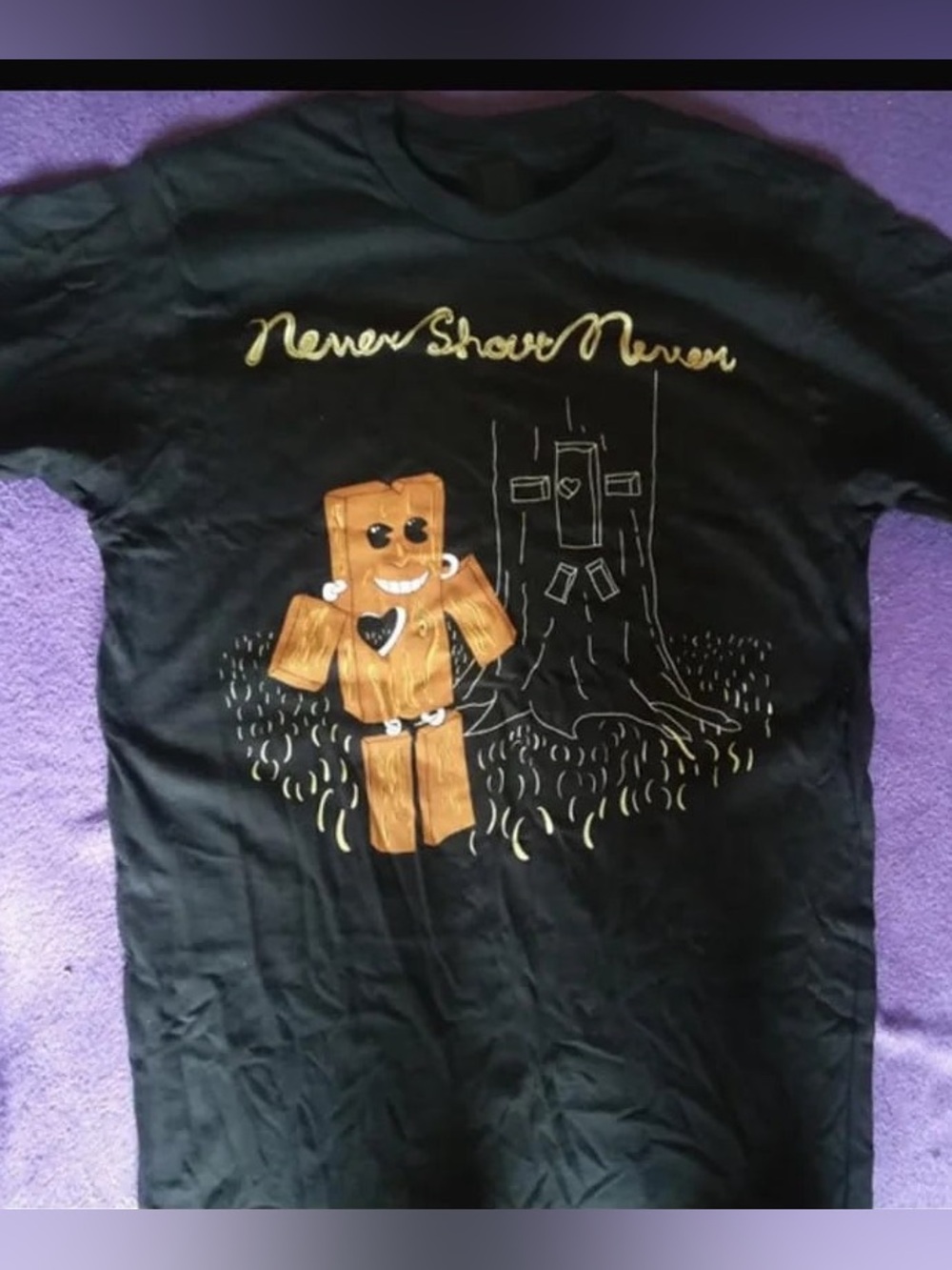 Black 'Never Shout Never' Graphic Tee  Print